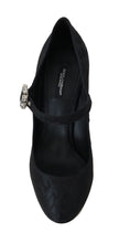 Load image into Gallery viewer, Dolce & Gabbana Elegant Black Crystal Brocade Pumps