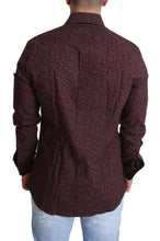 Load image into Gallery viewer, Dolce & Gabbana Maroon Cotton Floral Dress Formal Shirt