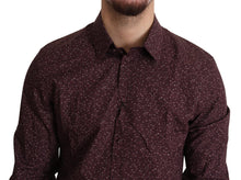 Load image into Gallery viewer, Dolce & Gabbana Maroon Cotton Floral Dress Formal Shirt