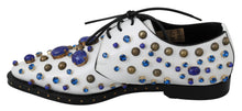 Load image into Gallery viewer, Dolce & Gabbana Elegant White Leather Dress Shoes With Crystals