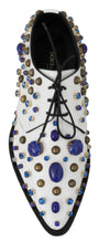 Load image into Gallery viewer, Dolce & Gabbana Elegant White Leather Dress Shoes With Crystals
