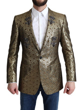Load image into Gallery viewer, Dolce & Gabbana Elegant Gold Jacquard Martini Blazer Jacket