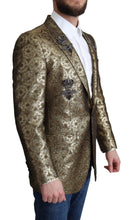 Load image into Gallery viewer, Dolce & Gabbana Elegant Gold Jacquard Martini Blazer Jacket