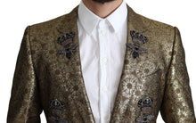 Load image into Gallery viewer, Dolce & Gabbana Elegant Gold Jacquard Martini Blazer Jacket