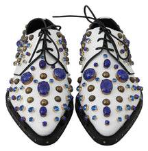 Load image into Gallery viewer, Dolce & Gabbana Elegant White Leather Dress Shoes With Crystals