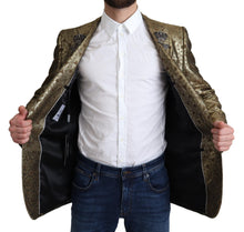 Load image into Gallery viewer, Dolce & Gabbana Elegant Gold Jacquard Martini Blazer Jacket