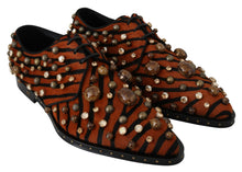 Load image into Gallery viewer, Dolce & Gabbana Tiger Pattern Crystal Embellished Flats