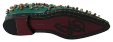 Load image into Gallery viewer, Dolce & Gabbana Emerald Leather Dress Shoes with Crystal Accents
