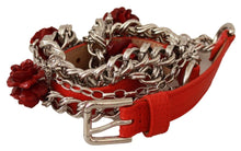 Load image into Gallery viewer, Dolce & Gabbana Elegant Floral Rose Waist Belt in Vibrant Red