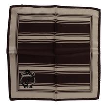 Load image into Gallery viewer, Dolce & Gabbana Silk Striped Brown Square Men's Scarf