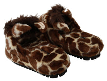 Load image into Gallery viewer, Dolce & Gabbana Elegant Giraffe Pattern Slides for Sophisticated Comfort