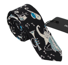 Load image into Gallery viewer, Dolce & Gabbana Elegant Black Music Pattern Silk Neck Tie