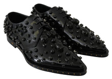 Load image into Gallery viewer, Dolce & Gabbana Elegant Black Crystal Leather Dress Shoes