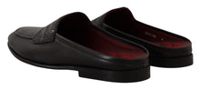 Load image into Gallery viewer, Dolce & Gabbana Exquisite Black & Burgundy Leather Slides