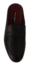 Load image into Gallery viewer, Dolce & Gabbana Exquisite Black & Burgundy Leather Slides
