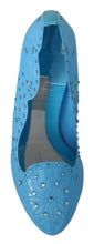 Load image into Gallery viewer, Dolce & Gabbana Crystal Embellished Blue Cinderella Pumps