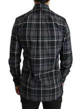 Load image into Gallery viewer, Dolce & Gabbana Elegant Gray Checkered Martini Dress Shirt