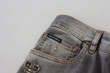 Load image into Gallery viewer, Dolce & Gabbana Elegant Gray Washed Cotton Stretch Jeans
