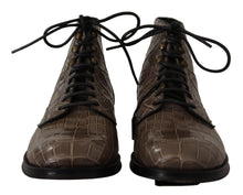 Load image into Gallery viewer, Dolce & Gabbana Elegant Crocodile Derby Brogue Boots