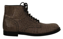 Load image into Gallery viewer, Dolce & Gabbana Elegant Crocodile Derby Brogue Boots
