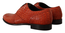 Load image into Gallery viewer, Dolce & Gabbana Exotic Orange Croc Leather Laceup Dress Shoes