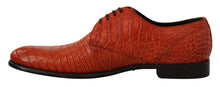 Load image into Gallery viewer, Dolce & Gabbana Exotic Orange Croc Leather Laceup Dress Shoes