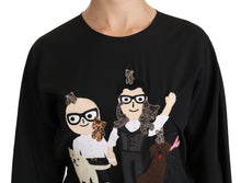 Load image into Gallery viewer, Dolce & Gabbana Elegant Black Silk Stretch Embroidered Top