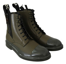 Load image into Gallery viewer, Dolce & Gabbana Chic Military Green Leather Ankle Boots