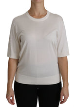 Load image into Gallery viewer, Dolce & Gabbana Elegant White Silk Crew Neck Top