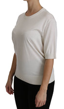 Load image into Gallery viewer, Dolce & Gabbana Elegant White Silk Crew Neck Top