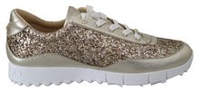 Load image into Gallery viewer, Jimmy Choo Antique Gold Glitter Leather Sneakers
