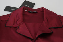 Load image into Gallery viewer, Dolce & Gabbana Red Silk Lounge Top Pajama Sleepwear Shirt
