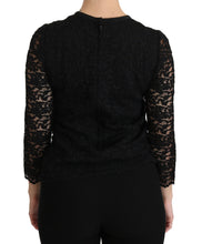 Load image into Gallery viewer, Dolce & Gabbana Elegant Black Lace Crew Neck Blouse