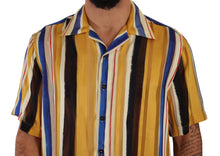Load image into Gallery viewer, Dolce & Gabbana Yellow Striped Silk-Blend Men's Shirt