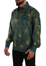 Load image into Gallery viewer, Dolce & Gabbana Peacock Feather Print Silk Shirt