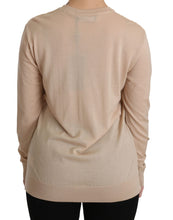 Load image into Gallery viewer, Dolce & Gabbana Elegant Beige Lace Crew Neck Cashmere Blouse