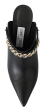 Load image into Gallery viewer, Jimmy Choo Elegant Black Gold Leather Pumps