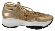 Load image into Gallery viewer, Jimmy Choo Golden Glamour Mesh Leather Sneakers