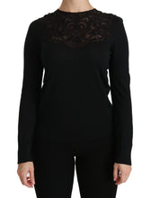 Load image into Gallery viewer, Dolce & Gabbana Elegant Silk-Blend Black Lace Blouse