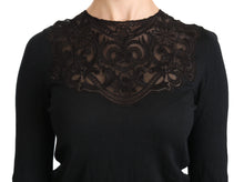 Load image into Gallery viewer, Dolce & Gabbana Elegant Silk-Blend Black Lace Blouse