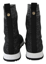 Load image into Gallery viewer, Jimmy Choo Elegant Knitted Lurex Sneakers in Black and Silver