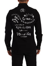 Load image into Gallery viewer, Dolce & Gabbana Black Slim Cotton Denim Stretch Shirt