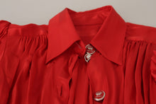 Load image into Gallery viewer, Dolce & Gabbana Elegant Red Silk Midi Dress with Button Detail