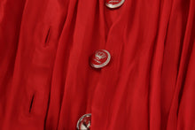 Load image into Gallery viewer, Dolce & Gabbana Elegant Red Silk Midi Dress with Button Detail