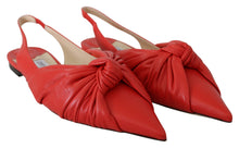 Load image into Gallery viewer, Jimmy Choo Chic Red Pointed Toe Leather Flats