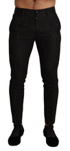 Load image into Gallery viewer, Dolce & Gabbana Elegant Black Floral Brocade Dress Pants