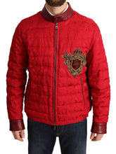 Load image into Gallery viewer, Dolce & Gabbana Red and Gold Bomber Designer Jacket