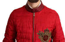 Load image into Gallery viewer, Dolce & Gabbana Red and Gold Bomber Designer Jacket