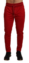 Load image into Gallery viewer, Dolce & Gabbana Elegant Red Casual Sweatpants with Logo Plaque