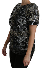 Load image into Gallery viewer, Dolce & Gabbana Sequined Crystal Embellished Crew Neck Top